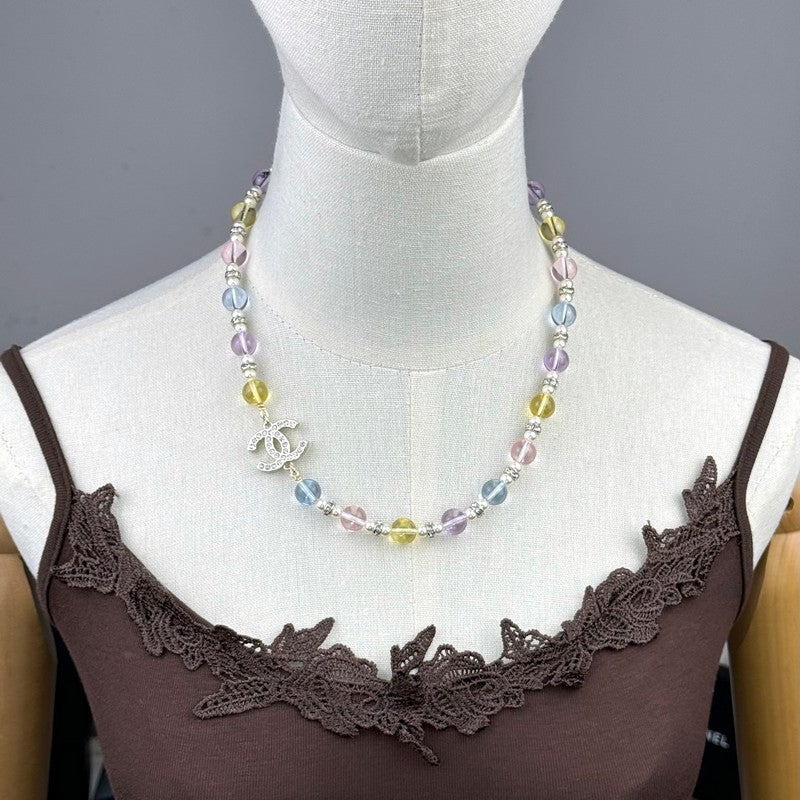 18K  Chanel 26C Color Crystal Necklace